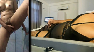 Sri Lankan Gf and Sissy Trans Bf Spunk at Same Time - Ex-wife and Sissy Hubby