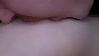 I suck my gf's nipples slobberingly. She moans loudly in pleasure