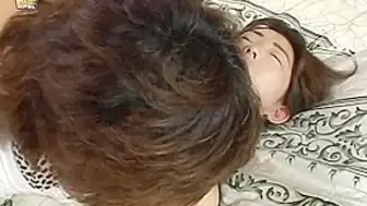 Fingered oriental teenie lays down for fucking