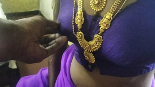 Tamil lovers liplock face blow boob show