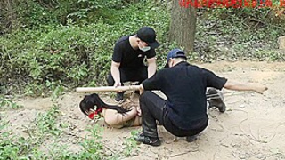 Girl Captured Bound In A Forest(2)