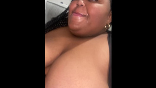 AFRICAN BIG BODIED WOMAN dolled up swallowing dong sloppy