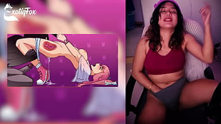 DERPIXON PARTY GAMES ASIAN CARTOON REVIEW REACTION RATING - ExotiqFox Solo Gooner Chick Masturbates