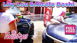 TWISTYS - Lily Lou Sticks Her Fingers Deep Inside Nicole Doshi Making Her Squirt All Over The Place
