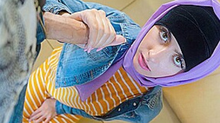 Hijab Hookup - Conservative Middle Eastern Babe Angeline Red Shows Her Wild Side to Her Perv Stepdad