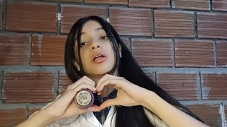 Different positions for a slim 18-year-older schoolgirl! Home-made film!