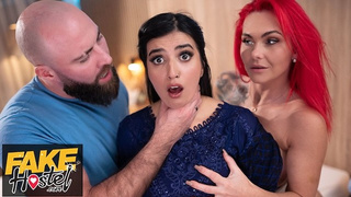 Fake Hostel - Shy Pakistani chick has sexual awakening in threesome with slutty British lovers