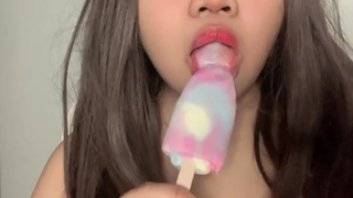Thai Bitch Blowing Ice Cream ASMR