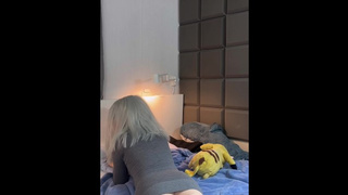 Kigurumi gets home after a night out for some more fun