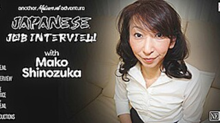 Skinny Japanese Milf Mako Shinozuka Gets Creampied After Her Job Interview