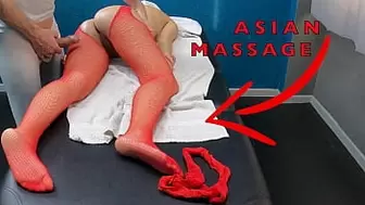 Fine Japanese Milf Came for a Massage with Sweet Tights to Seduce & Cunt Tease the Masseur!