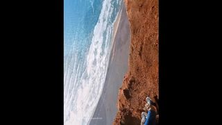 Homemade ORAL SEX nailed on a Cliff in front of the Sea Leche caliente Frente al mar. qué rico!